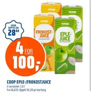 Coop Obs COOP EPLE-/FROKOSTJUICE tilbud