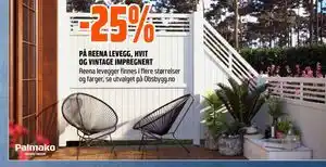 Obs Bygg 25% PÅ REENA LEVEGG, HVIT OG VINTAGE IMPREGNERT tilbud