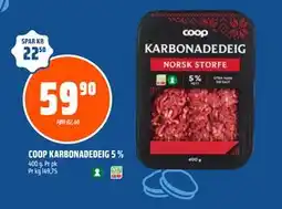 Coop Obs COOP KARBONADEDEIG 5 % tilbud