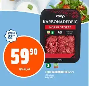 Coop Obs COOP KARBONADEDEIG 5 % tilbud