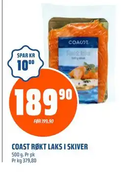Coop Obs COAST RØKT LAKS I SKIVER tilbud