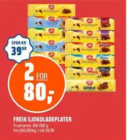 Coop Obs FREIA SJOKOLADEPLATER tilbud