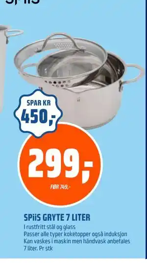 Coop Obs SPiiS GRYTE 7 LITER tilbud