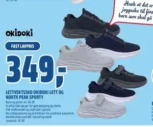 Coop Obs LETTVEKTSSKO OKIDOKI LETT OG NORTH PEAK SPORTY tilbud