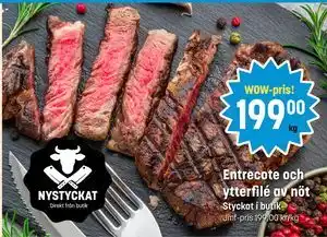 Eurocash Entrecote och ytterfilé av nöt tilbud