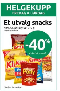 Joker Et utvalg snacks tilbud