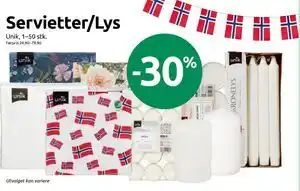 Joker Servietter/Lys tilbud