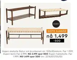 Skeidar Aspen hattehylle tilbud