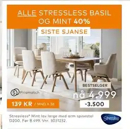 Skeidar ALLE STRESSLESS BASIL OG MINT tilbud