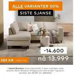 Skeidar Viken hjørnesofa tilbud