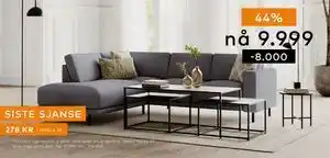 Skeidar Portland hjørnesofa tilbud