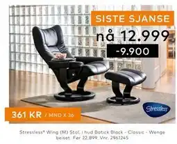 Skeidar Stressless Wing (M) Stol tilbud