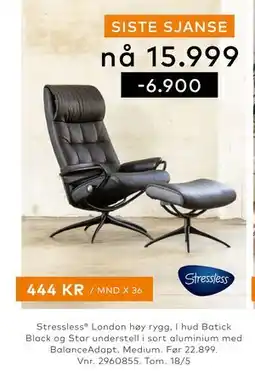 Skeidar Stressless London høy rygg tilbud