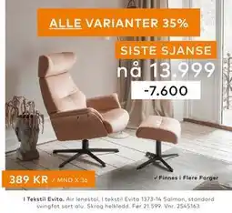Skeidar Air lenestol tilbud
