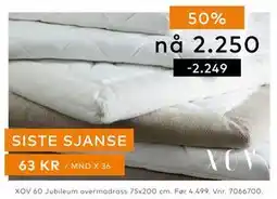 Skeidar XOV 60 Jubileum overmadrass tilbud