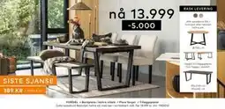 Skeidar Calia spisebord Røykoljet heltre eik med ben i sortlakkert stål tilbud