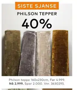 Skeidar PHILSON TEPPER tilbud