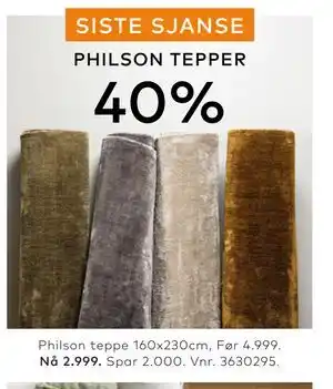 Skeidar PHILSON TEPPER tilbud