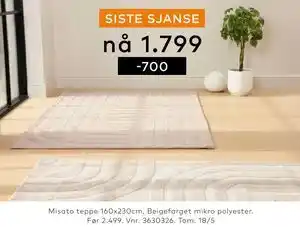 Skeidar Misato teppe tilbud