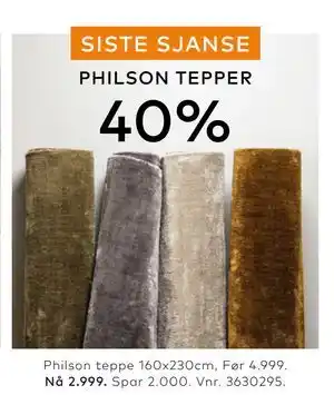 Skeidar Philson teppe tilbud