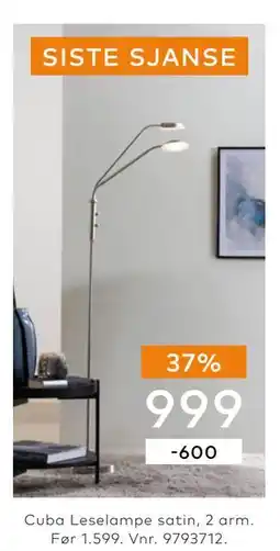 Skeidar Cuba Leselampe satin tilbud