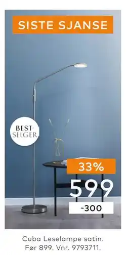 Skeidar Cuba Leselampe satin tilbud