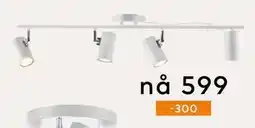 Skeidar Tube spot rekke-4 hvit tilbud