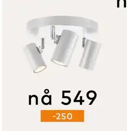 Skeidar Tube spot plate-3 hvit tilbud