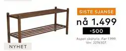 Skeidar Aspen skohylle tilbud