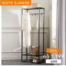 Skeidar Straight Garderobestativ med hylle tilbud