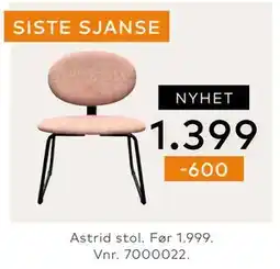 Skeidar Astrid stol tilbud
