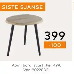 Skeidar Aomi bord, svart tilbud