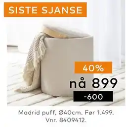 Skeidar Madrid puff tilbud