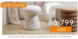 Skeidar Olivia puff tilbud