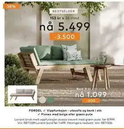 Skeidar Lorient bord tilbud