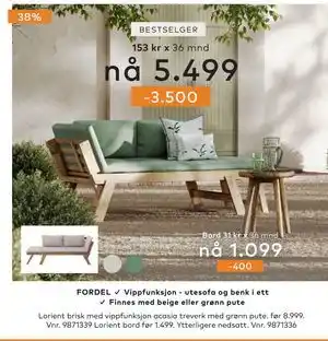 Skeidar Lorient bord tilbud
