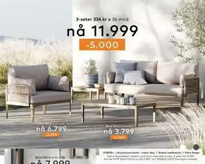Skeidar Sailon hagemøbler i lakkert aluminium med sider av tau tilbud