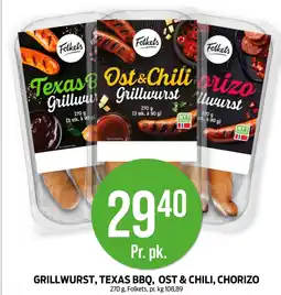 Kiwi GRILLWURST, TEXAS BBQ, OST & CHILI, CHORIZO tilbud