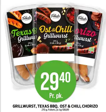 Kiwi GRILLWURST, TEXAS BBQ, OST & CHILI, CHORIZO tilbud