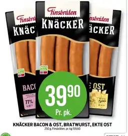 Kiwi KNÄCKER BACON & OST, BRATWURST, EKTE OST tilbud