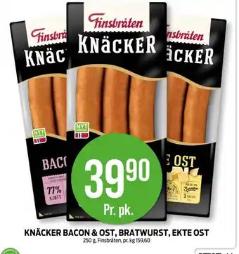 Kiwi KNÄCKER BACON & OST, BRATWURST, EKTE OST tilbud