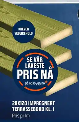 Coop Obs 28X120 IMPREGNERT TERRASSEBORD KL. 1 tilbud