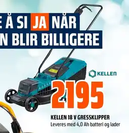 Coop Obs KELLEN 18 V GRESSKLIPPER tilbud