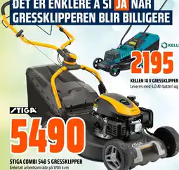 Coop Obs STIGA COMBI 548 S GRESSKLIPPER Anbefalt arbeidsområde på 1200 kvm tilbud