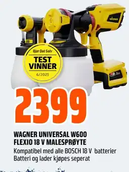 Coop Obs WAGNER UNIVERSAL W600 FLEXIO 18 V MALESPRØYTE tilbud
