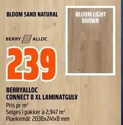 Coop Obs BERRYALLOC CONNECT 8 XL LAMINATGULV Pris pr m² tilbud