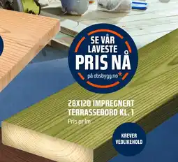 Coop Obs 28X120 IMPREGNERT TERRASSEBORD KL. 1 tilbud