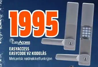 Coop Obs EASYACCESS EASYCODE V2 KODELÅS Mekanisk nødnøkkelfunksjon tilbud