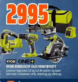 Coop Obs RYOBI R18DDJSCSP-242S VERKTØYSETT tilbud