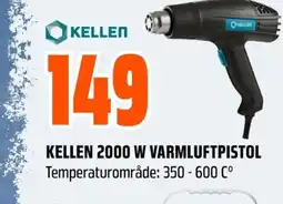 Coop Obs KELLEN 2000 W VARMLUFTPISTOL Temperaturområde: 350 - 600 C° tilbud